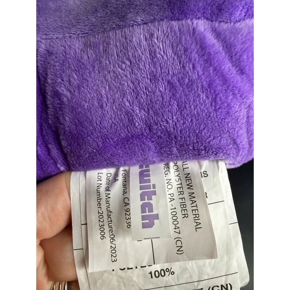 Official Twitch Glitch Logo Plush Pillow Purple Gamer Streaming Room Decor 2023